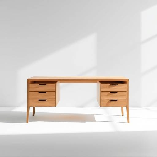 Escrivaninha moderna com design minimalista e gavetas integradas